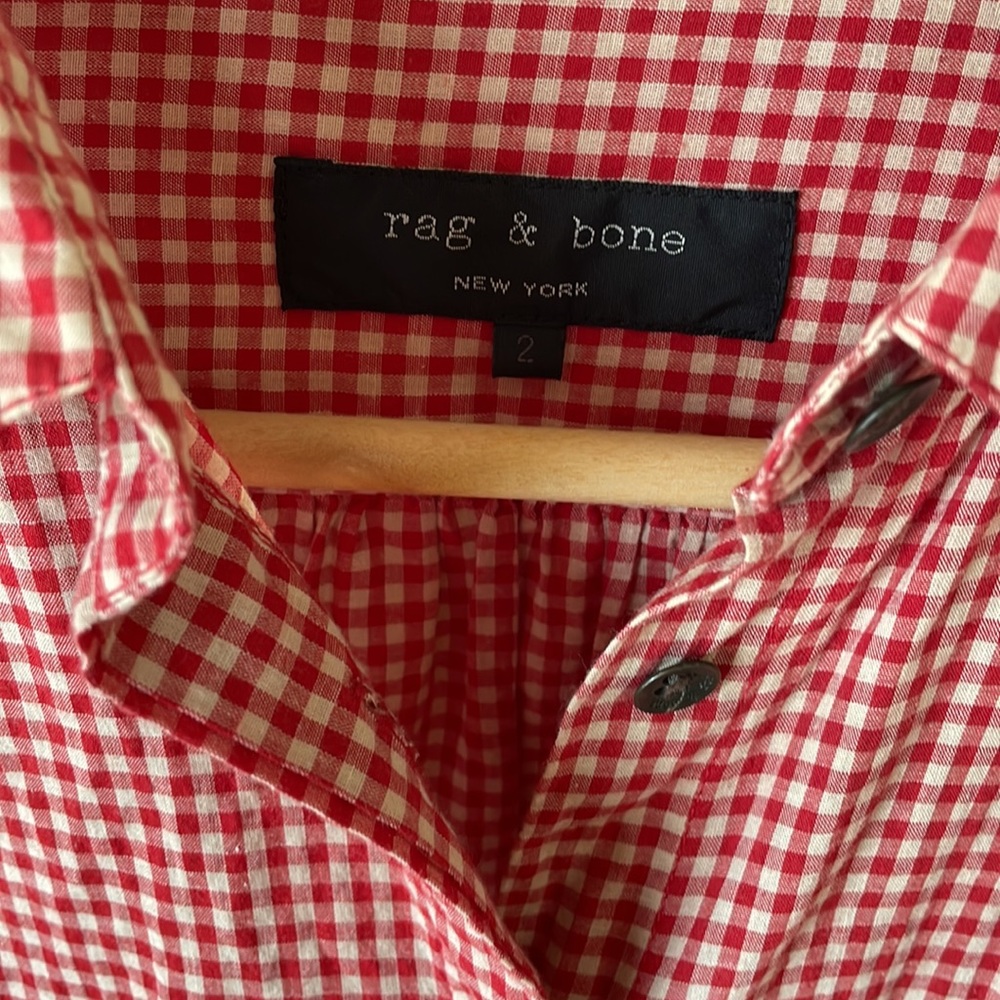 Rag And Bone Loose Fit Button Down Gingham - image 2